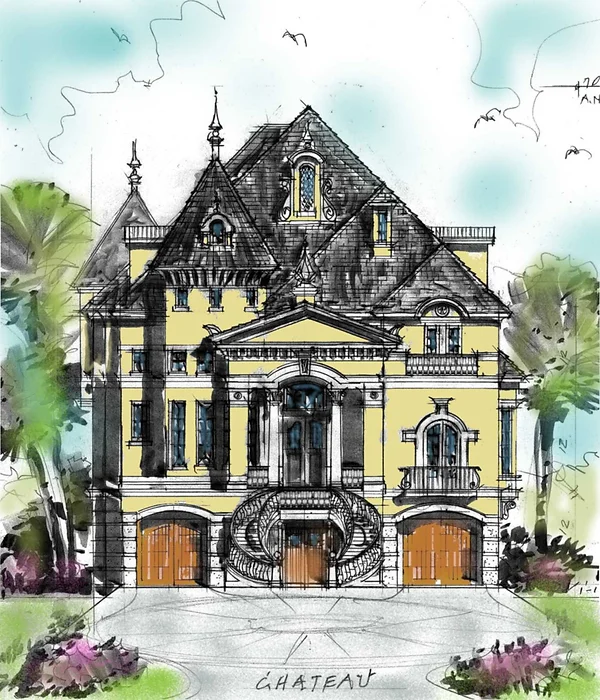 Naples French Chateau by John Henry Architect, 11,000 sq ft luxury residence